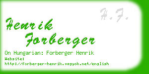 henrik forberger business card